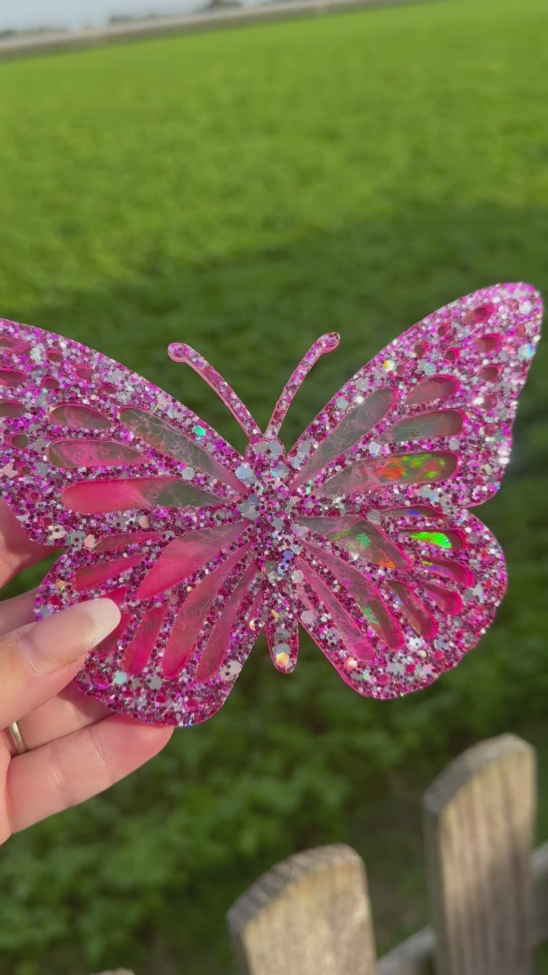 Epoxy Holografische vlinder en roos