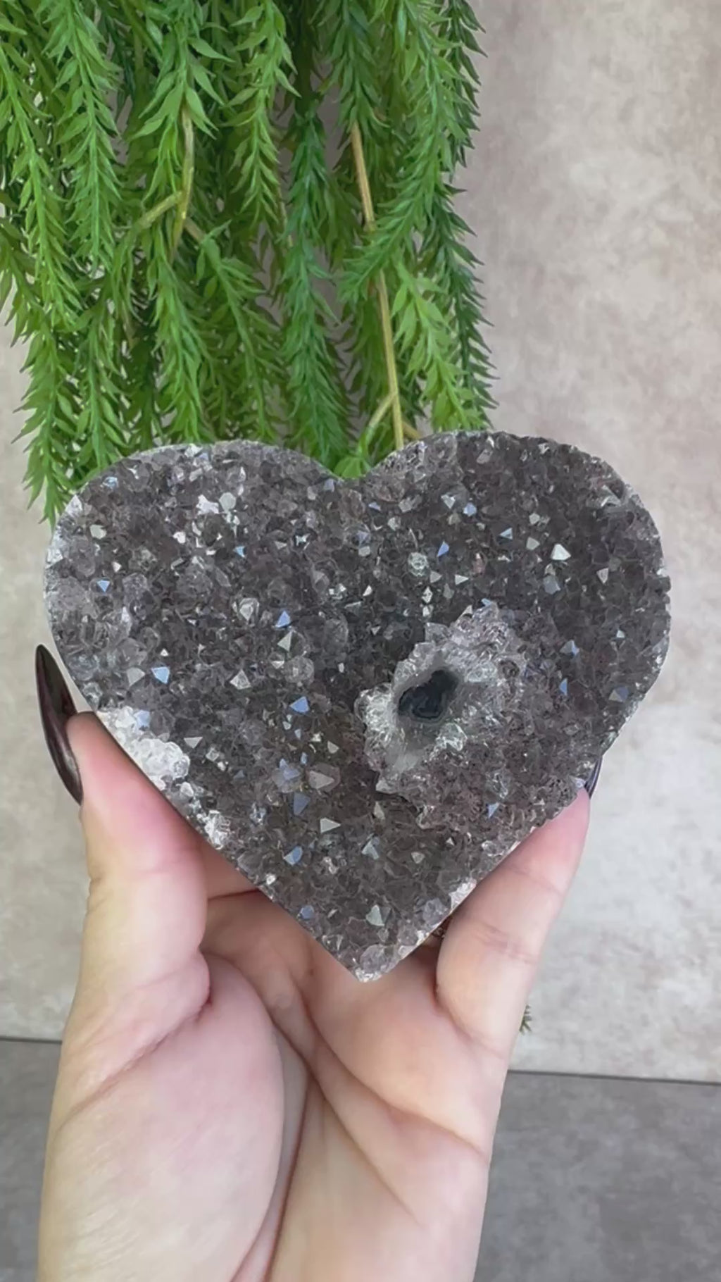 Agaat met amethist hart #1692