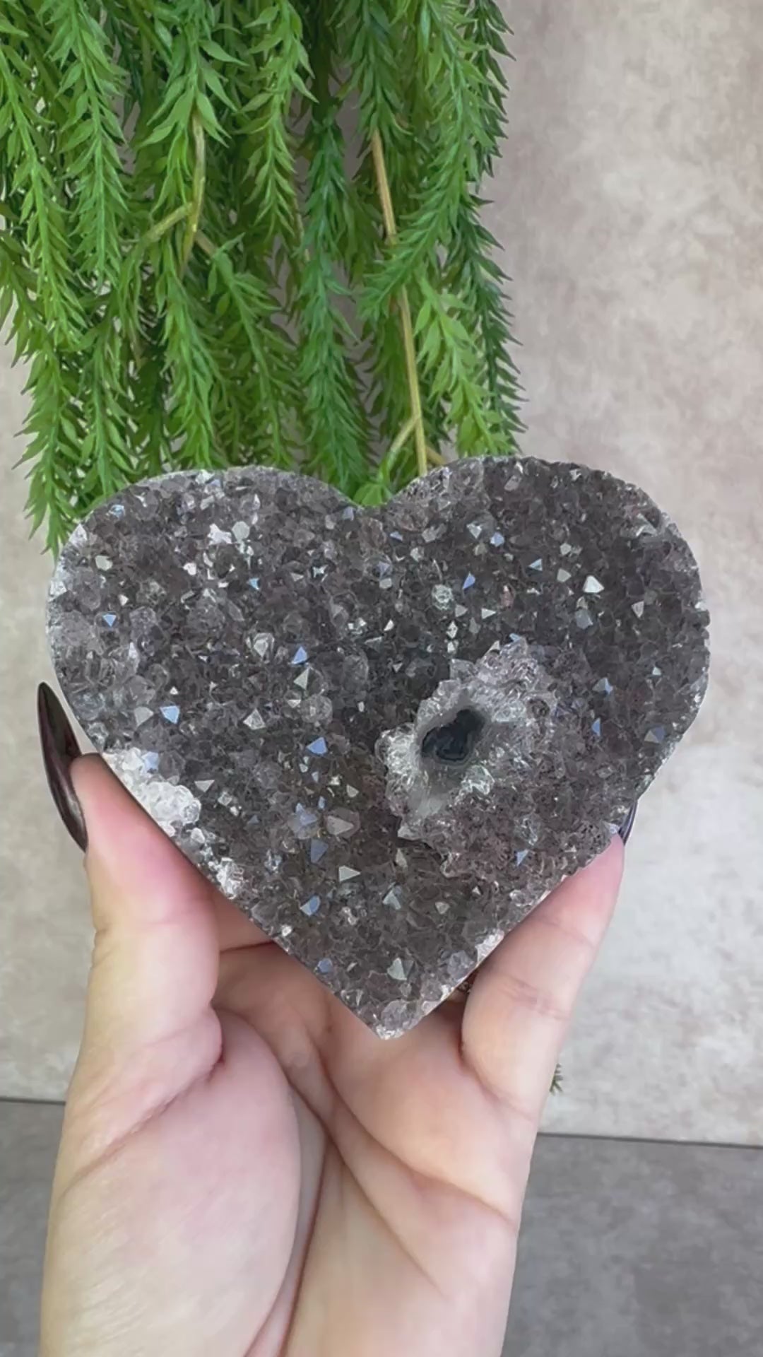 Agaat met amethist hart #1692