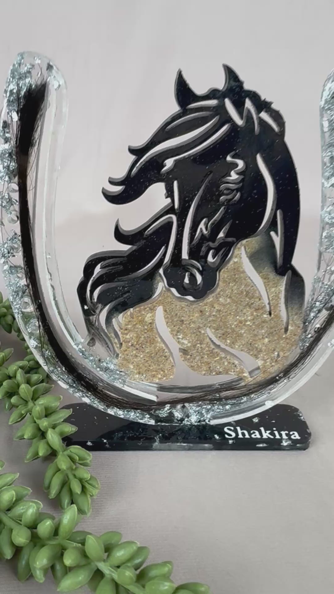 Epoxy hoefijzer met paarden hoofd